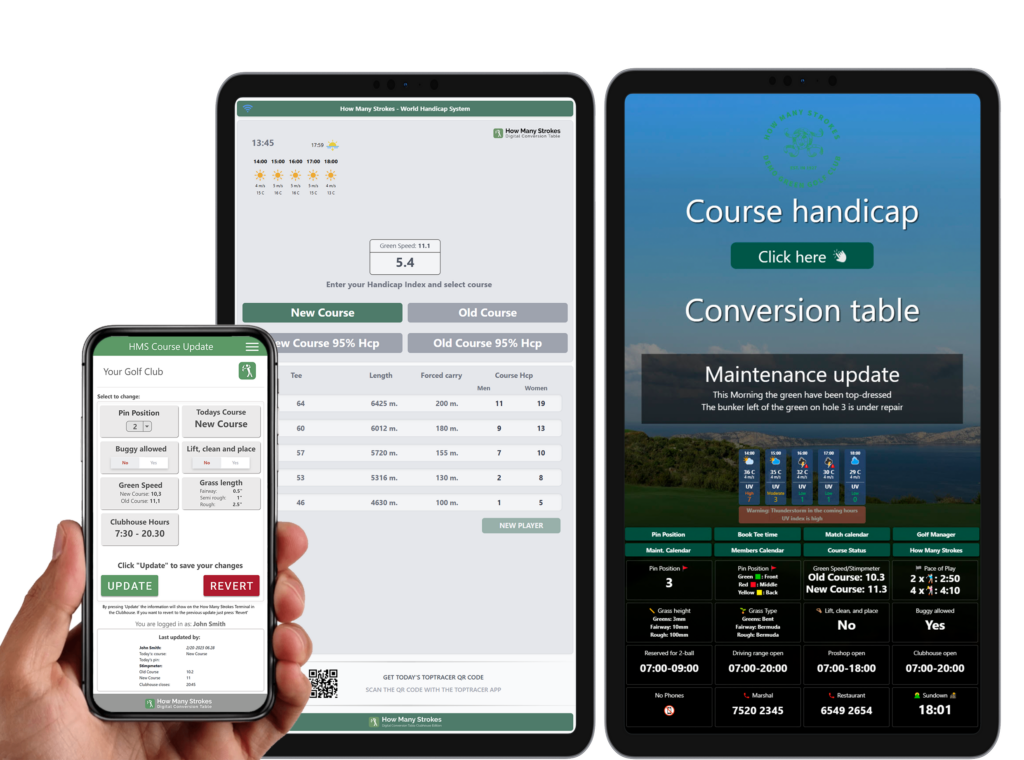 How Many Strokes Course Update App and boxes