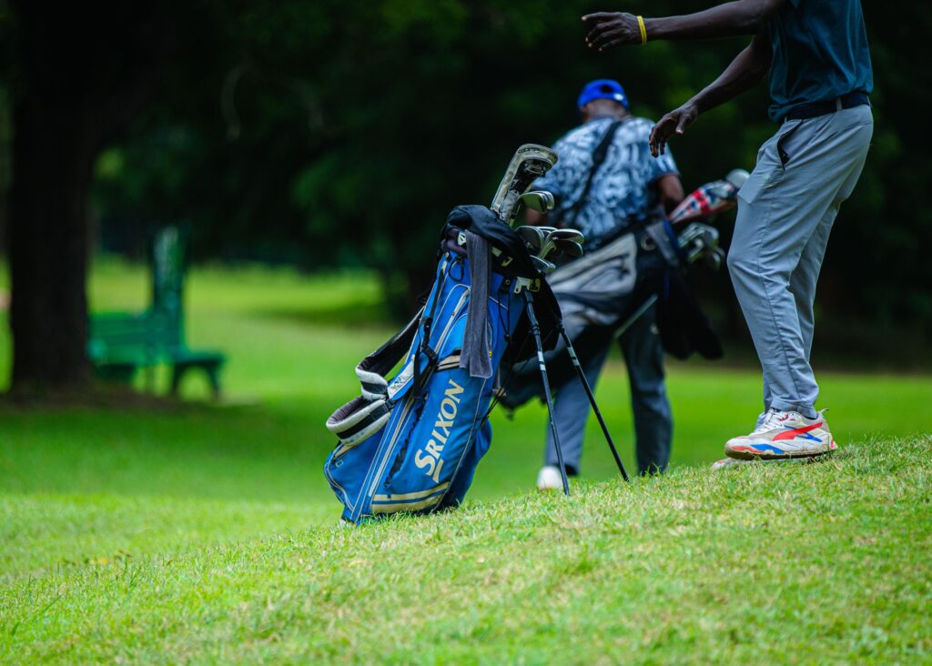 Golfers walking together towards their next shots