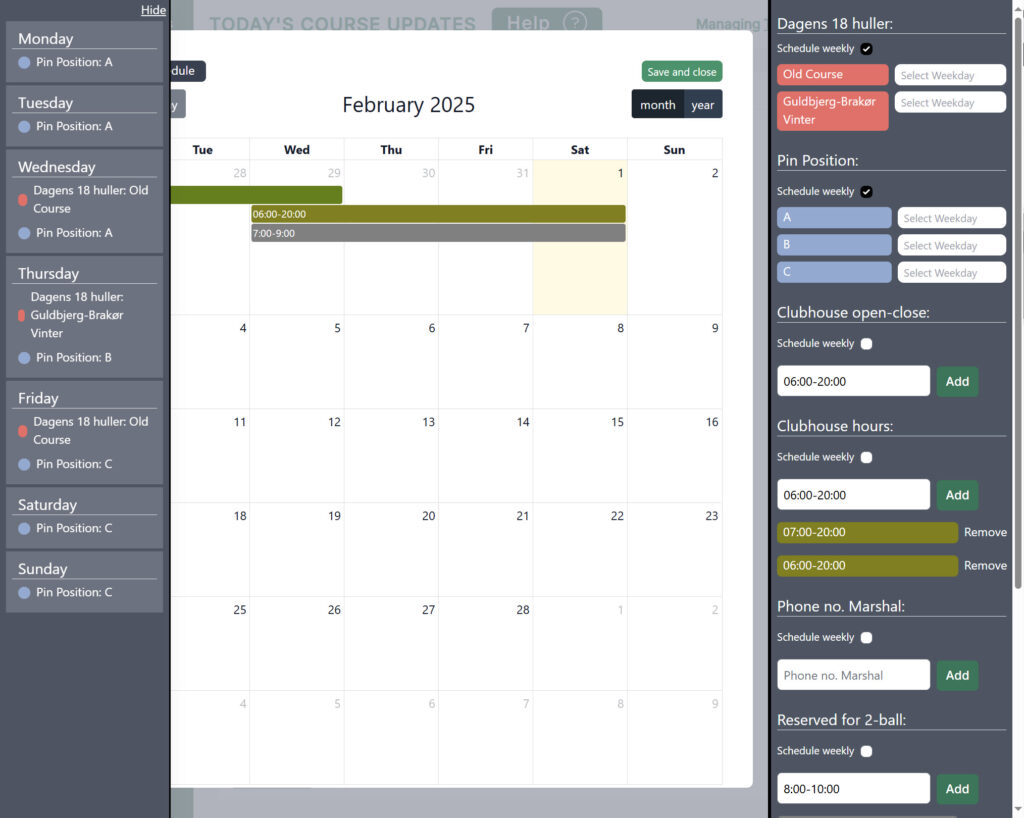 Calendar Schedule