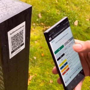 QR Code Sticker Digital Conversion Table On Pole