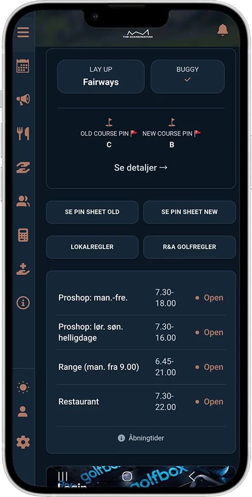 How Many Strokes Club App home screen on a smartphone