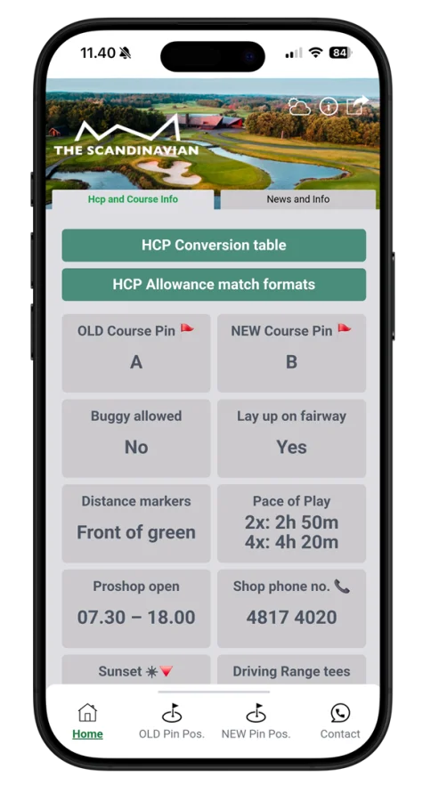 How Many Strokes Club App home screen on a smartphone